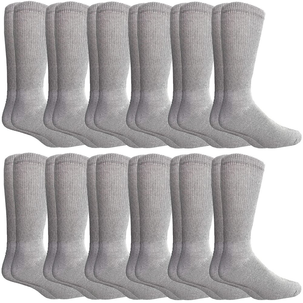 12 Pairs of Yacht & Smith Women Value Pack of Ring Spun Cotton Crew Diabetic, Nephropathy Socks