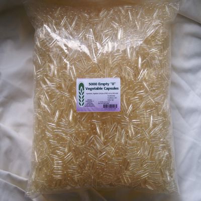 5000 Bulk Wholesale Empty Vegetable Capsules, "0" Size