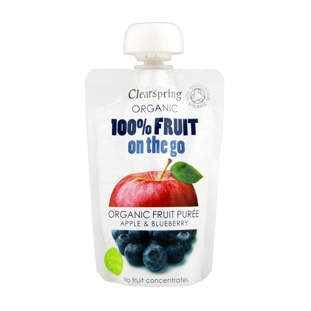 Clearspring - On the Go - Organic Fruit Pure - Apple & Blueberry - 100g