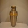 Large Brass Human or Pet Urn with Gresian Pewter Finished Pewter Antique Design on Metal Brass with Size of 11 X 6.75 Inches. Some Products May Have Minor Scratches view 1