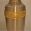 Large Brass Human or Pet Urn with Gresian Pewter Finished Pewter Antique Design on Metal Brass with Size of 11 X 6.75 Inches. Some Products May Have Minor Scratches view 2