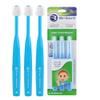 Brilliant Oral Care Baby Toothbrush with Soft Bristles and Round Head, for a Toddler Approved, Easy to Use All-Around Clean Mouth, 4-24 Months, When Front Teeth Appear, Blue, 3 Pack view 1