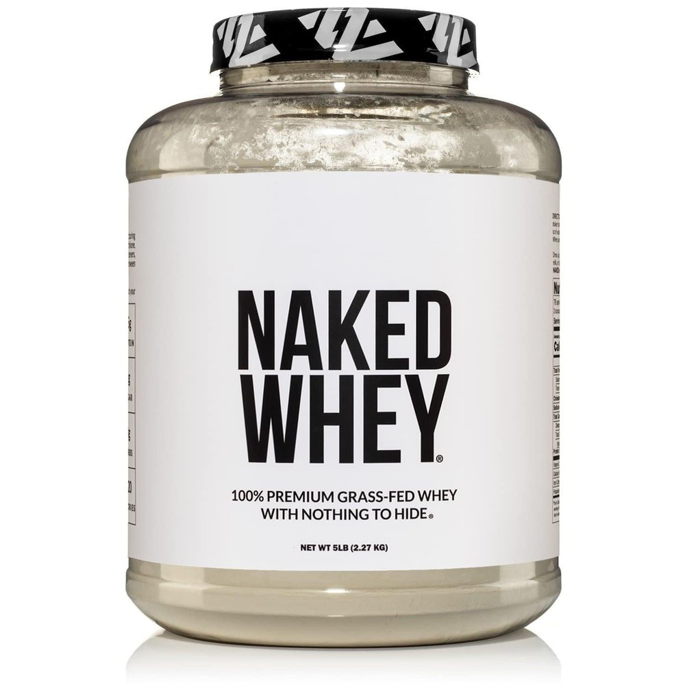NAKED WHEY 5LB 100% Grass Fed Unflavored Whey Protein Powder - Only 1 Ingredient, Undenatured - No GMO, Soy or Gluten - No Preservatives - Promote Muscle Growth and Recovery - 76 Servings