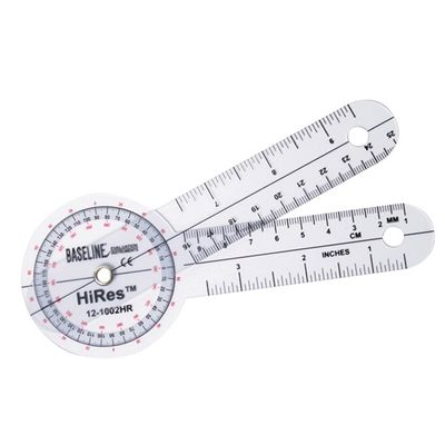 Baseline 12-1002HR-25 Hires 360 Degree Clear Plastic Goniometer, 6 Inch, 25 Each