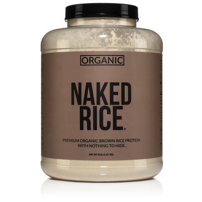 NAKED nutrition Rice - Organic Brown Rice Protein Powder - Vegan Protein Powder - 5Lb Bulk, Gmo Free, Gluten Free & Soy Free. Plant-Based Protein, No Artificial Ingredients - 76 Servings