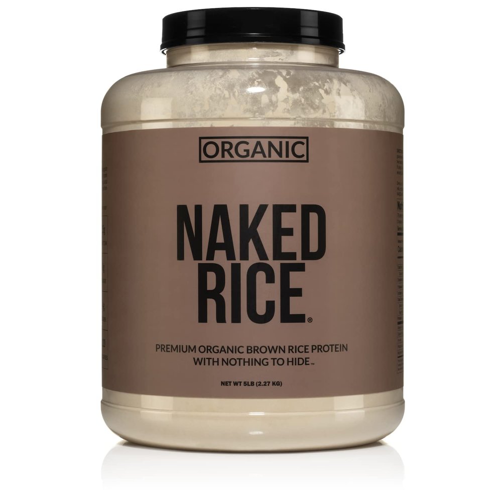 NAKED nutrition Rice - Organic Brown Rice Protein Powder - Vegan Protein Powder - 5Lb Bulk, Gmo Free, Gluten Free & Soy Free. Plant-Based Protein, No Artificial Ingredients - 76 Servings