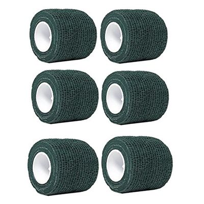 Aguaton Self-Adherent Stretch Cohesive Athletic Tape Wrap Bandage 2 inches by 6 yards (Pack of 6) (Forest Green)