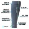 Thirty48 - "The Sock Geeks", Cp Series Calf/Shin Splint Guard Graduated Compression Sleeves-Sock; 1 Pair,Gray/Green ,Small view 2
