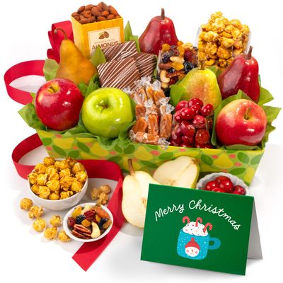 A Gift Inside Christmas Orchard Delight Fruit and Gourmet Basket Gift