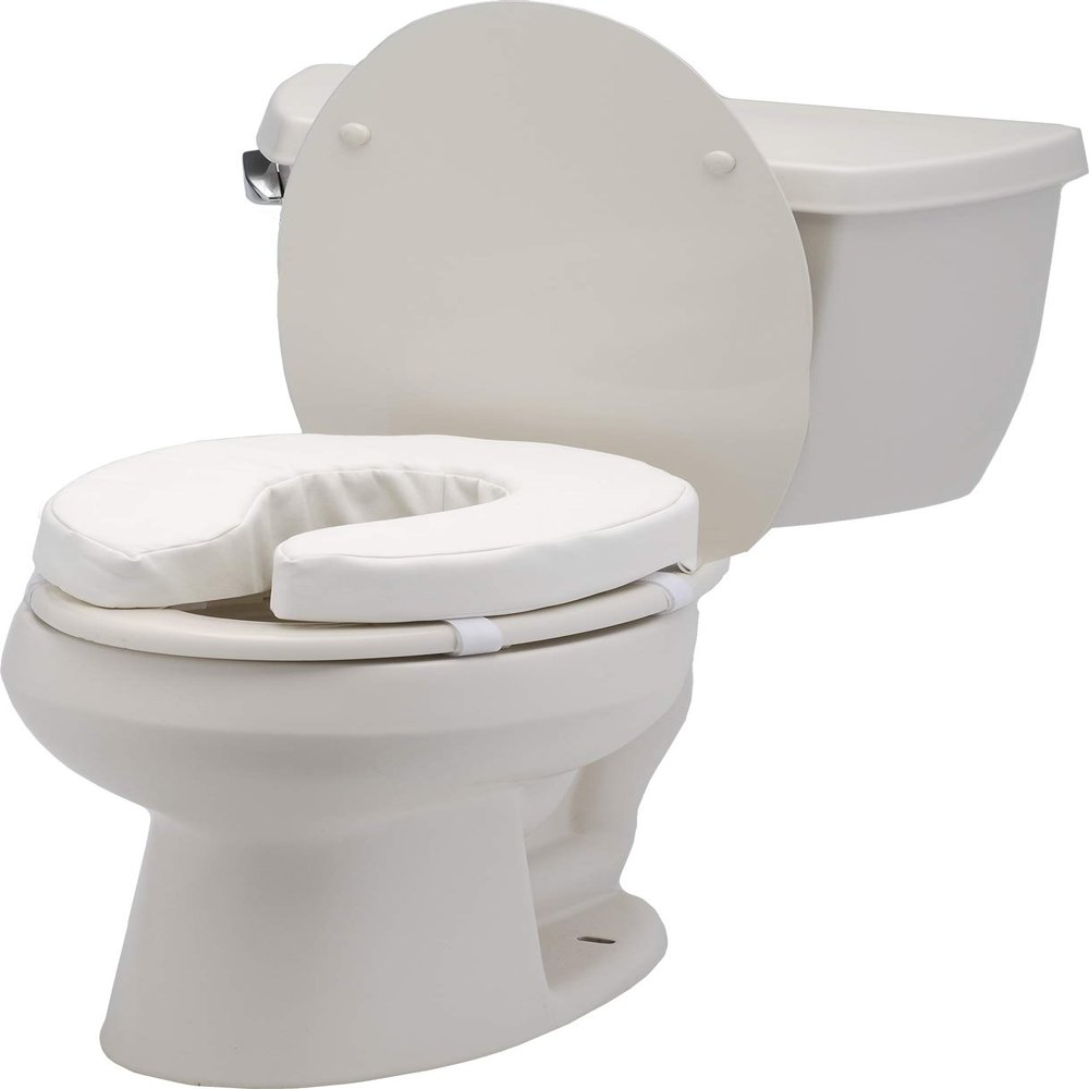 NOVA Medical Products Toilet Seat Cushion, 2 Padded Toilet Seat Cover & Comfort Pad, For Standard and Elongated Toilet Seats, White