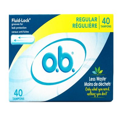 o.b. Pro Comfort Applicator Free Digital Tampons, Regular Absorbancy, 40 Count (Pack of 1)