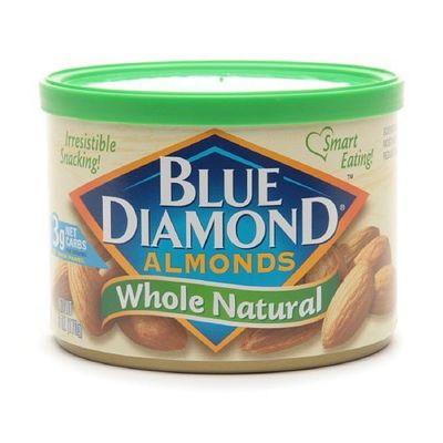 Blue Diamond Almonds, Can, Whole Natural 6 oz (170 g)