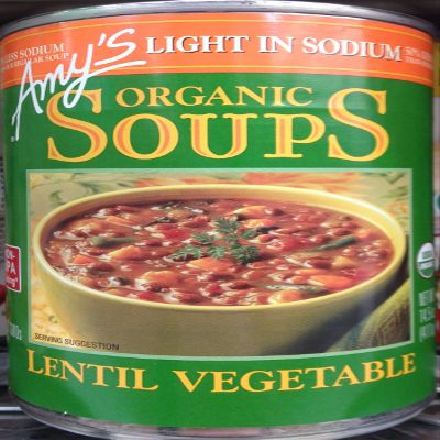 Amy's Light in Sodium Organic Soups Lentil Vegetable 14.5oz Can (Pack of 8)
