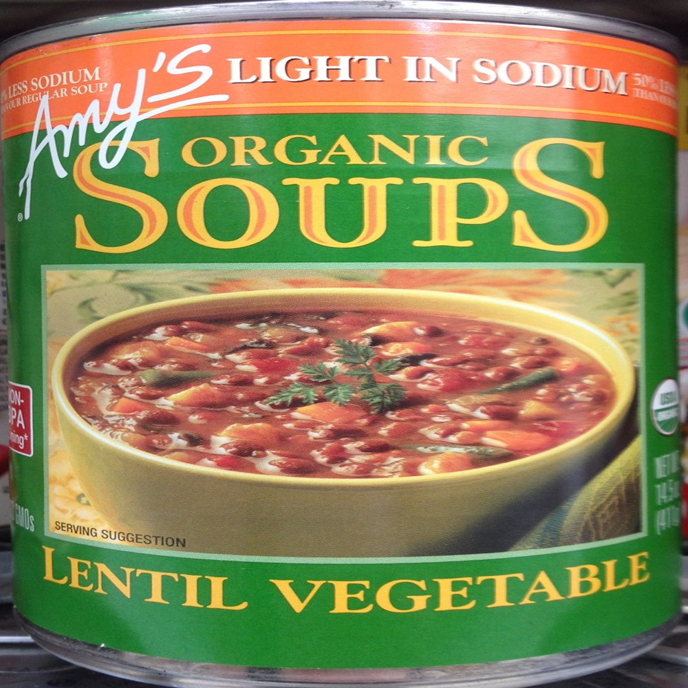 Amy's Light in Sodium Organic Soups Lentil Vegetable 14.5oz Can (Pack of 8)