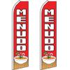 2 Swooper Flutter Feather Flag MENUDO Soup Red White view 1