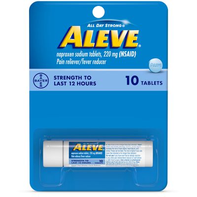 Aleve Tablets with Naproxen Sodium 220mg NSAID Pain RelieverFever Reducer, 10 Count