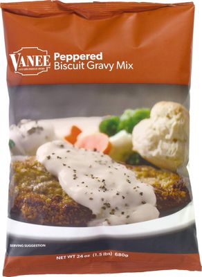 Vanee Foods Pepper Biscuit Gravy Mix, 24 Ounce -- 6 per case.