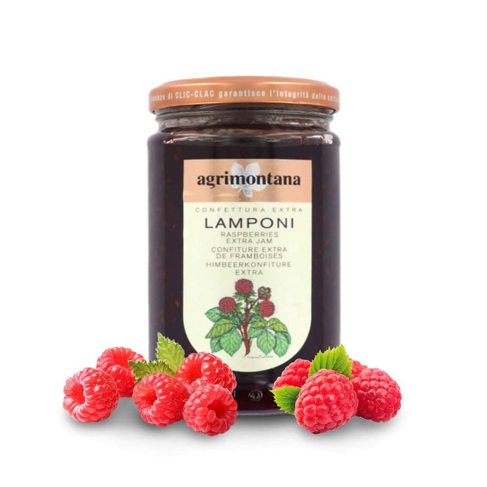 Agrimontana Raspberry Extra Jam, 350 Grams / 12.34 Ounces