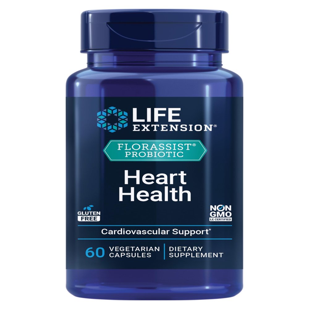 Life Extension FLORASSIST Probiotic Heart Health, Lactobacillus reuteri 30242, Promotes Heart Health and Already Healthy Cholesterol Levels, Gluten-Free, Non-GMO, Vegetarian, 60 Capsules