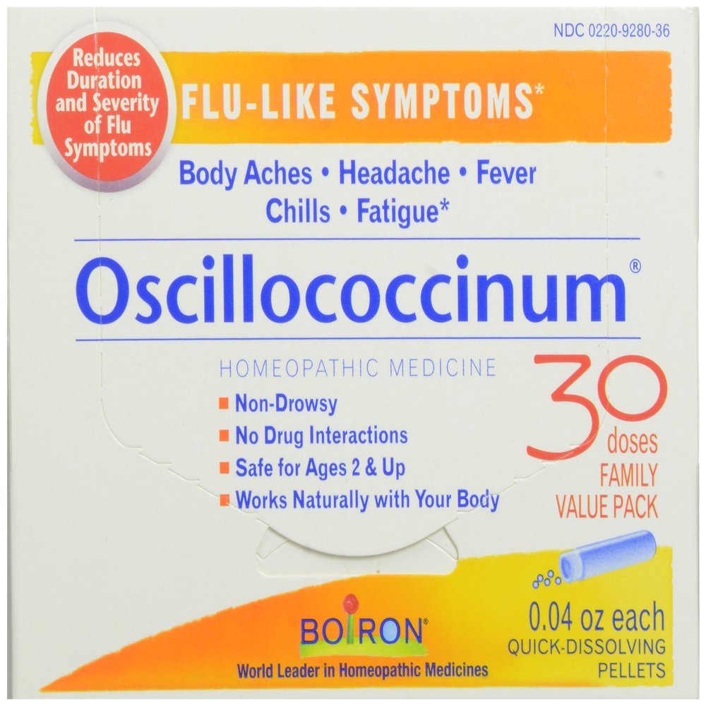 Boiron Oscillococcinum Homeopathic Medicine for Flu-Like Symptoms 30 Tablets Pack of 1