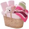 Clair de Lune Waffle Nursery Gift Basket to fit Cot Bed (Pink) view 1