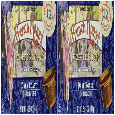 Trader Joe's French Roast Coffee Cups Dark Roast 12 Cups 2 Pack