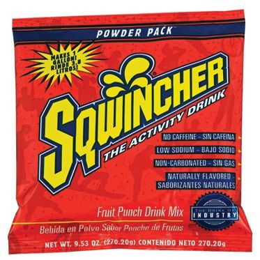 Sqwincher(R) 9.53 Ounce Instant Powder Pack Fruit Punch Electrolyte Drink - Yields 1 Gallon (2