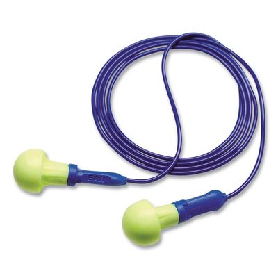 3M Multiple Use E-A-R Push-Ins Mushroom Shaped Foam Metal Detectable Corded Earplugs