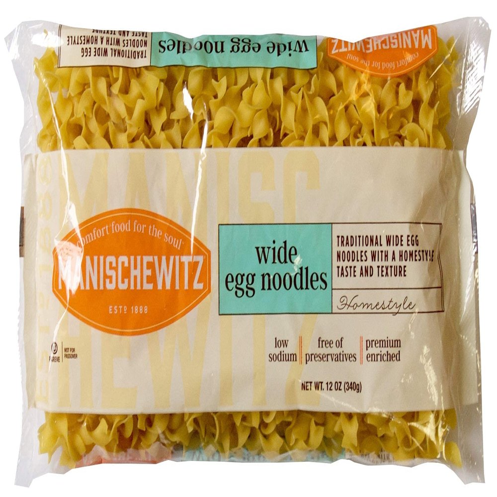 MANISCHEWITZ Wide Egg Noodles, 12-Ounce Bags (Pack of 12)