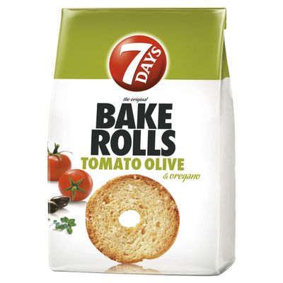 7 Days Bake Rolls From Greece with Olive, Tomato and Oregano - 10 Packs X 160g (5.7 Ounches Per Pack)