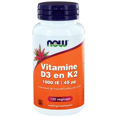 NOW Foods Vitamin D-3 & K-2-120 Veg Capsules