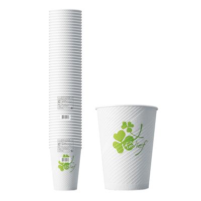 (Dixie Japan) Professional Relief Insulated Paper Cups, Clover, Pattern, 9.1 fl oz (273 ml), 50 Packs