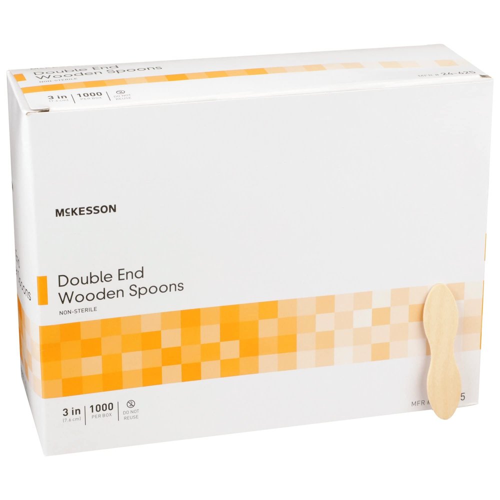 McKesson Double-Ended Wooden Spoons, Non-Sterile, Single Use, 3 in, 1000 Count