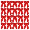 20-Pack Red Velvet Bows - 9x16 Inch Large Decorative Bows for Holiday Decor, Wreaths, Gifts, and More - Festive Christmas Decorations view 1