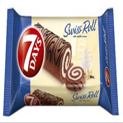 7 Days Swiss Roll with Vanilla Cream From Greece - 4 Packs X 200g (7.0 oz Per Pack)