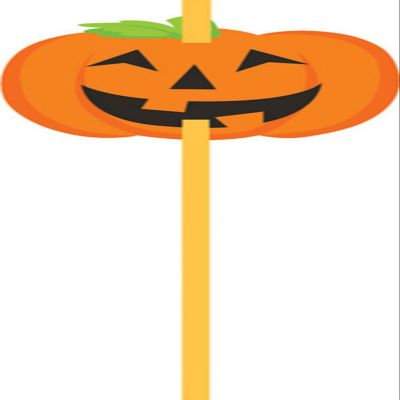 Pumpkin Plastic Straws (6)