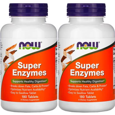 NOW Foods Super Enzymes, 180 Tablets (180 Tabs X 2)