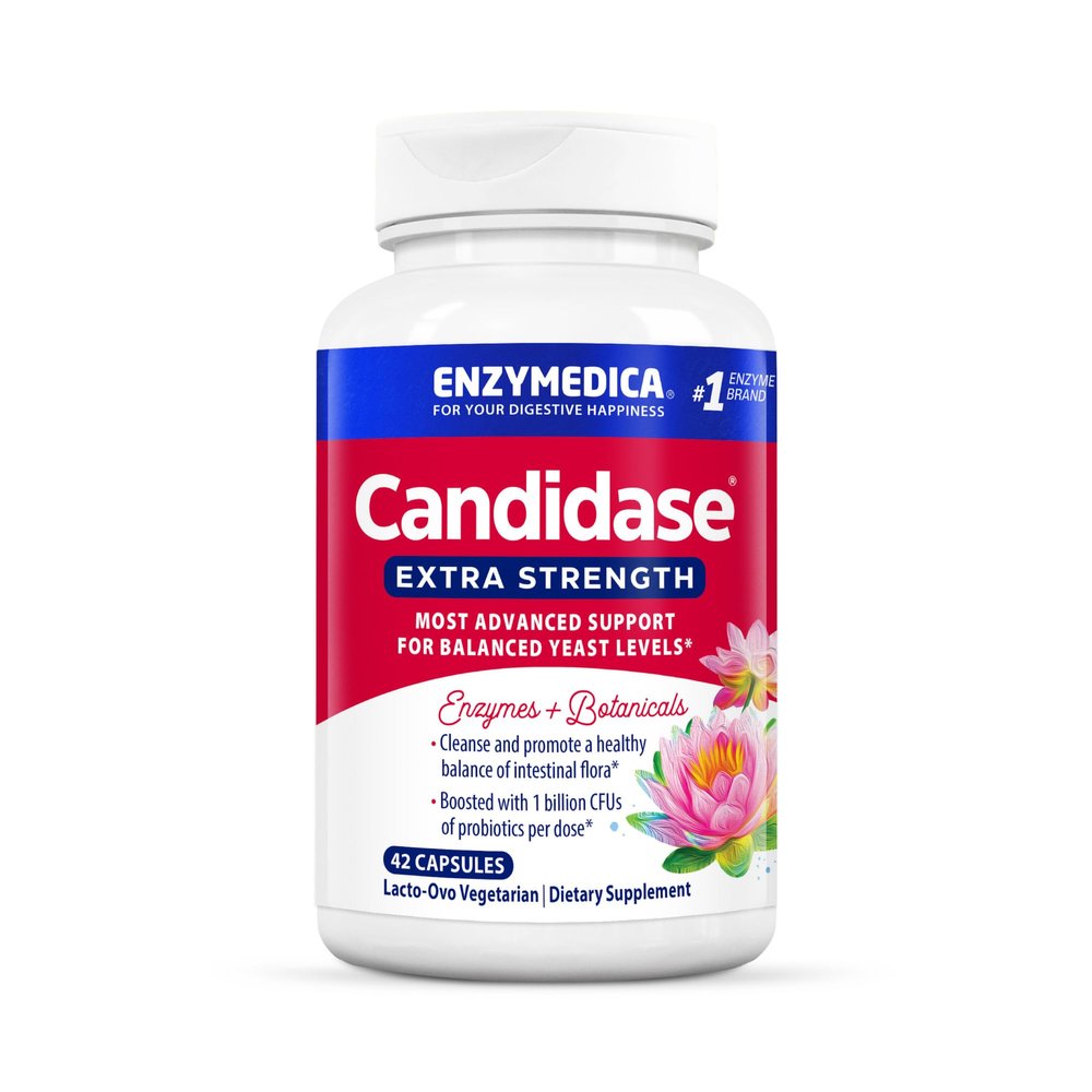Enzymedica, Candidase Extra Strength, Support for Balanced Yeast Levels, 42 Capsules