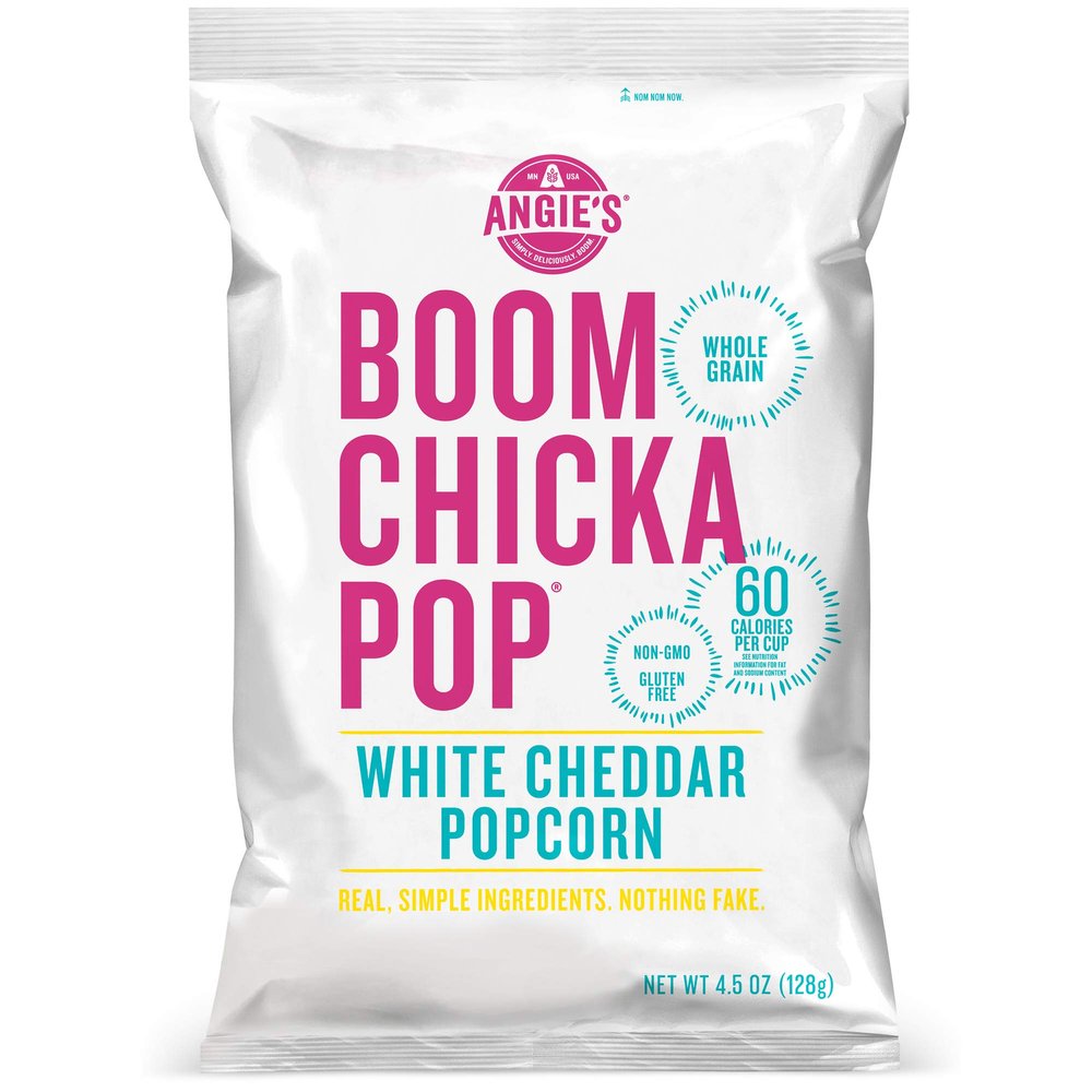 Angie's BOOMCHICKAPOP White Cheddar Popcorn, 4.5 oz. (Pack of 12)
