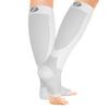 OrthoSleeve FS6+ Compression Foot & Leg Sleeve (1 Pair) for Plantar Fasciitis, Heel Pain, Achilles Tendonitis, Shin Splints, Venous Insufficiency and Leg Cramps (Large, White) view 1