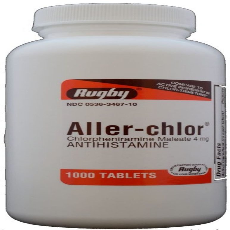 Chlorpheniramine Maleate 4mg?Generic for Chlor-Trimeton Allergy 1000 Tablets per Bottle