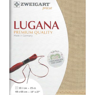 25 Count Lugana Light Mocha 50x70cm (19.5x27.5 inches)- Fat Qtr