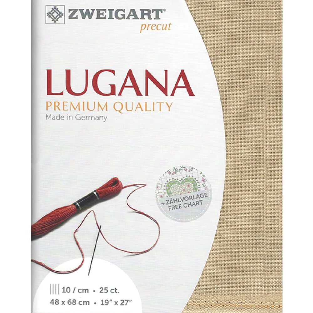 25 Count Lugana Light Mocha 50x70cm (19.5x27.5 inches)- Fat Qtr