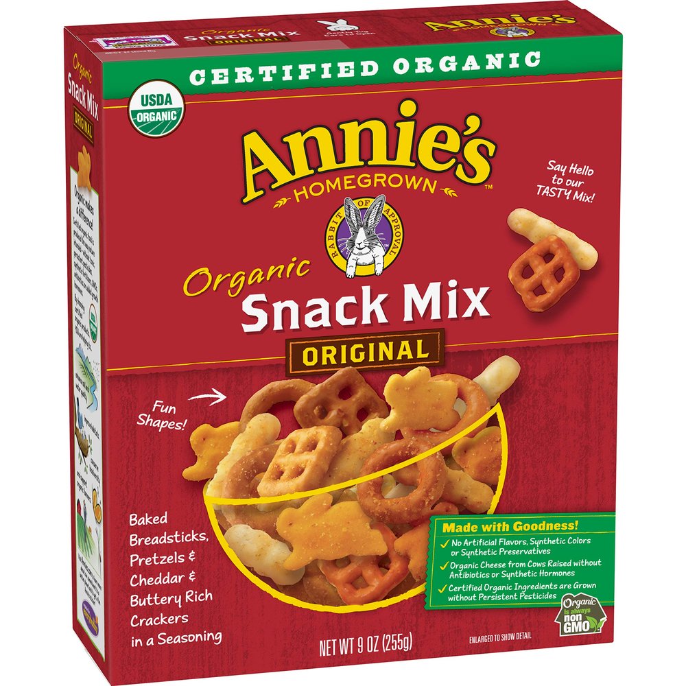 Annie's Organic Snack Mix, Assorted Crackers and Pretzels, 9oz Box