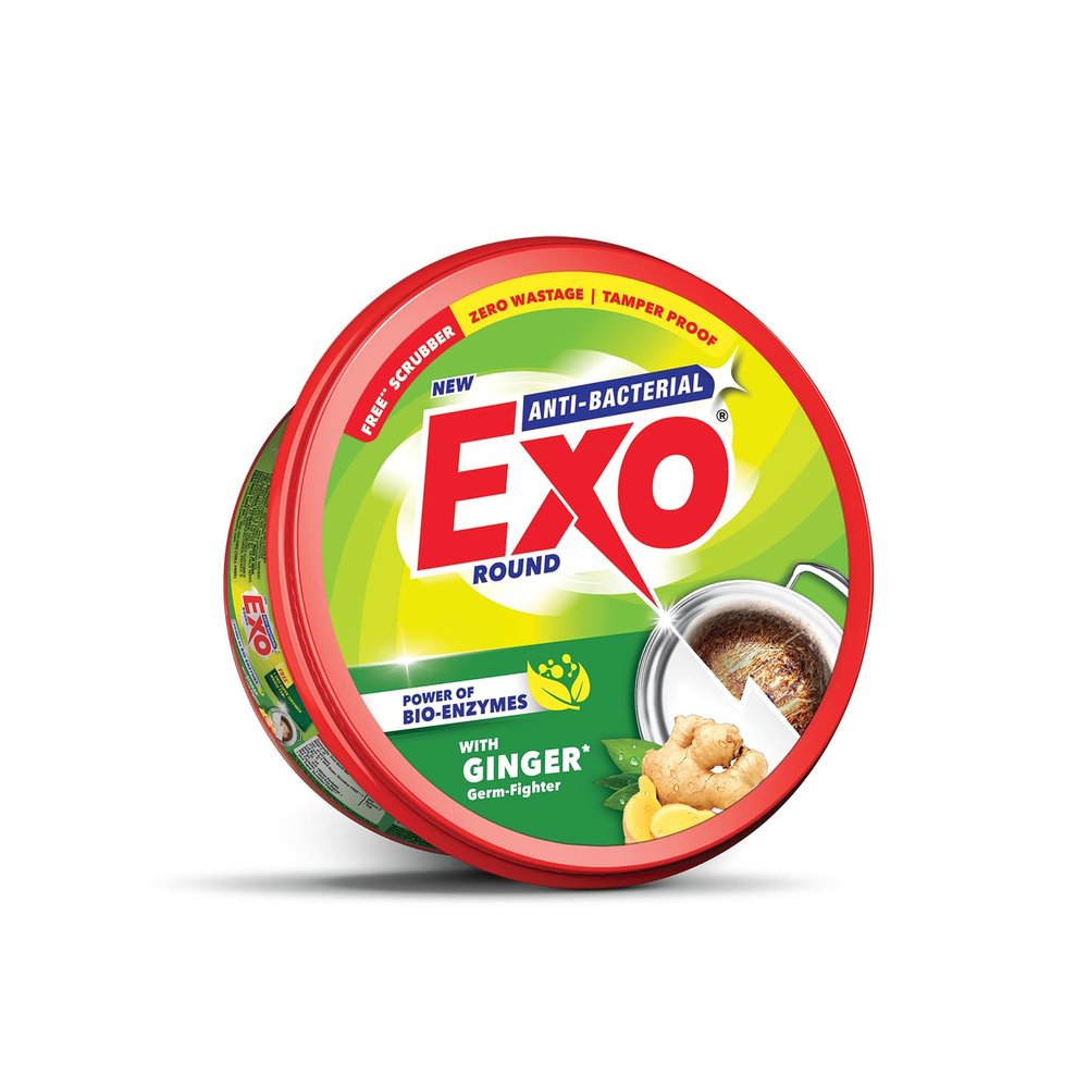EXO Cyclozan Dish Wash Bar - Round, 500g Box with free scrubber