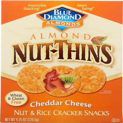 Blue Diamond Cheddar Cheese Thin Cracke Roasted 4.25 Oz (Pack of 12)