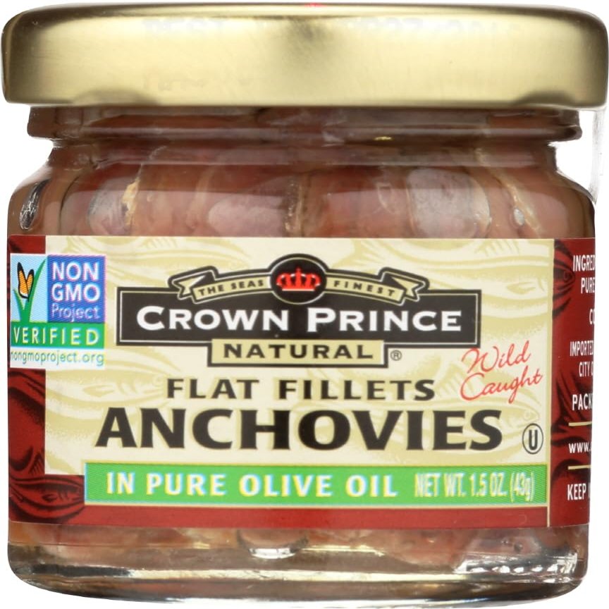 Crown Prince Flat Anchovies In Oil 1.5 Oz (Pack of 18)