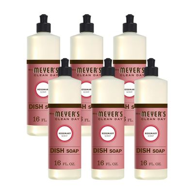 Mrs Meyers Dish soap, liq, Rosemary, 16 Fl Oz (Pack of 6)