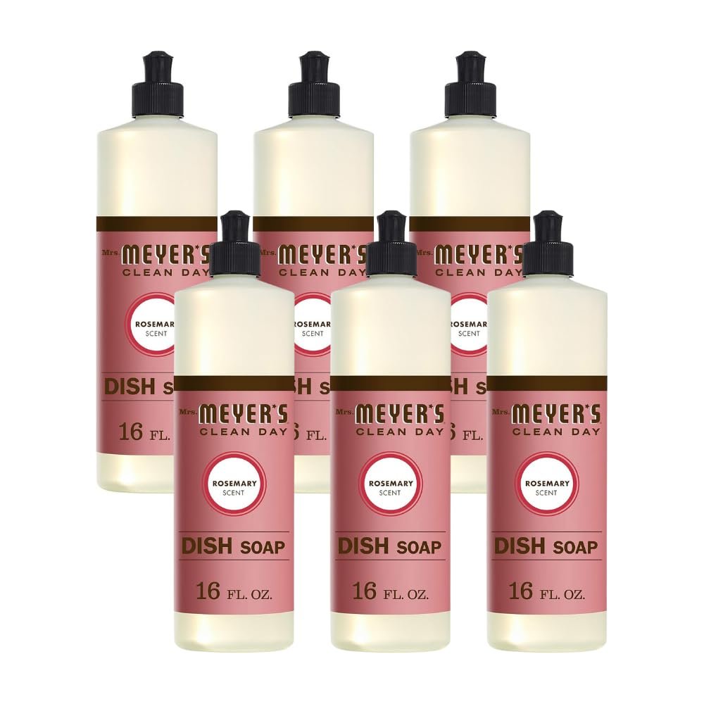 Mrs Meyers Dish soap, liq, Rosemary, 16 Fl Oz (Pack of 6)