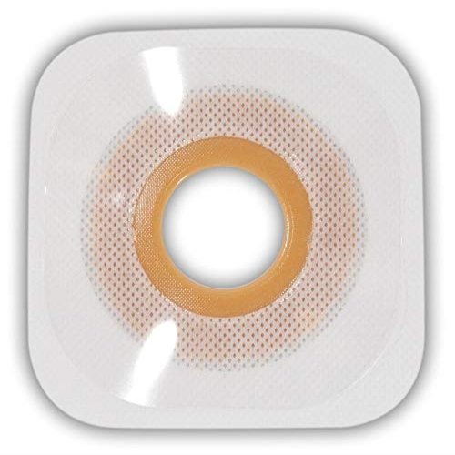 ConvaTec 405480 Esteem Synergy Adhesive Coupling Stomahesive Skin Barrier with Tape Collar, Pre-Cut, White, 1-1/2" Stoma Opening, 4-1/2" Length, 4-1/2" Width, Pack of 10